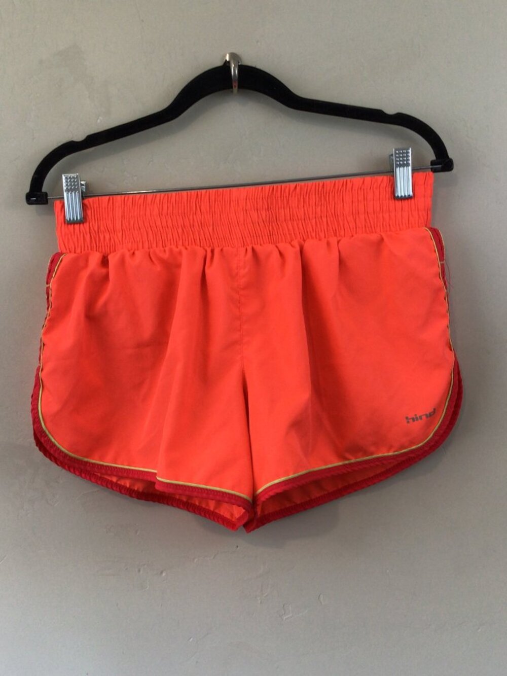 hind Bright Orange Elastic Waist Lined Running Shorts